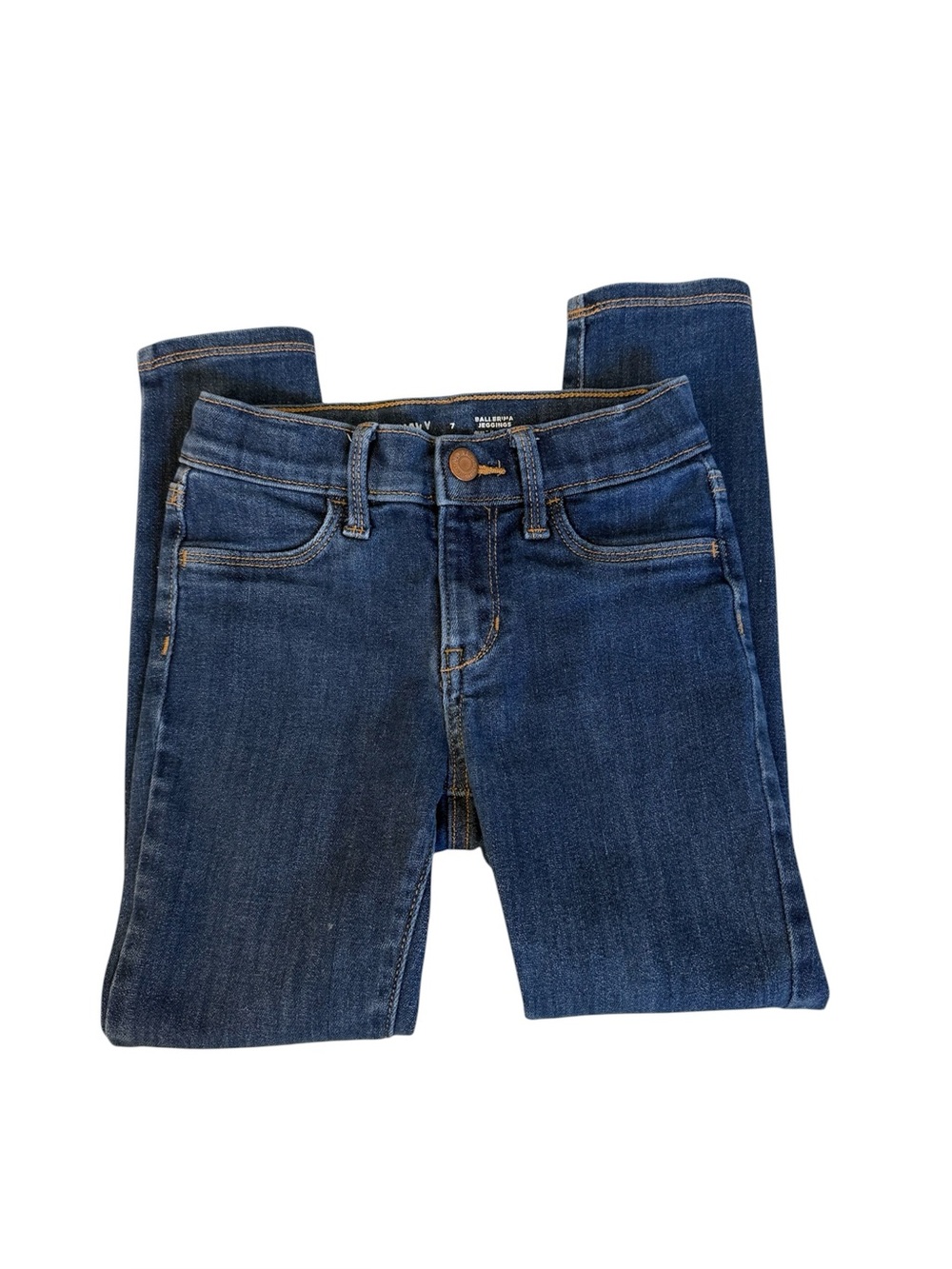 Old Navy Girls Dark Blue Denim Stretch Jeans, Size 7